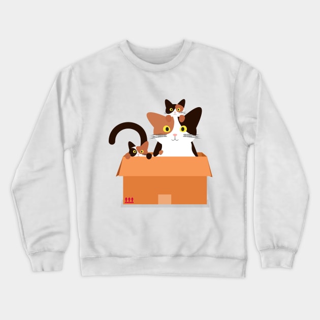 Mother and Kitties Crewneck Sweatshirt by katnanigans